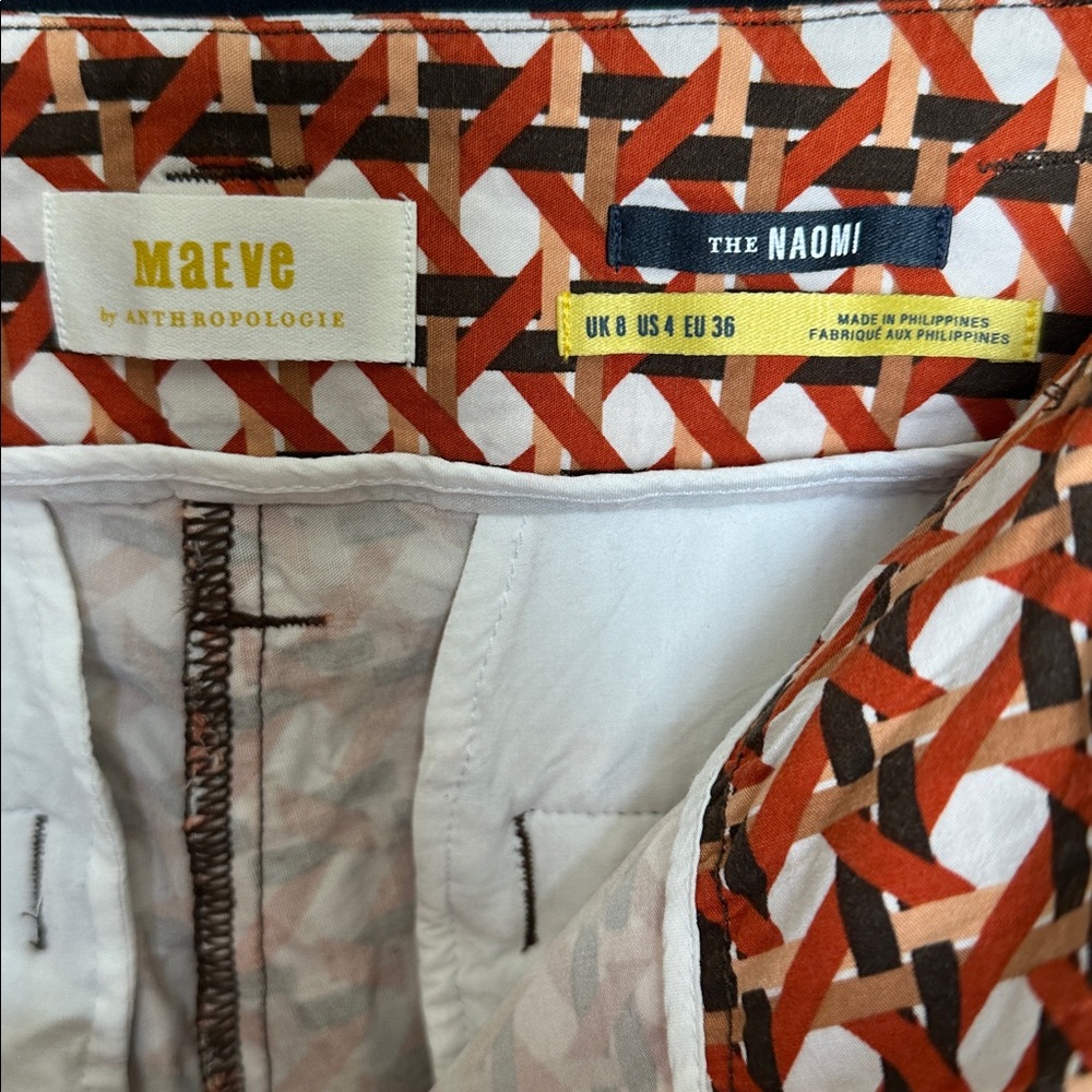 Maeve by Anthropologie The Naomi Wide-Leg Flare Pants in Geometric Pattern - Picture 6 of 8